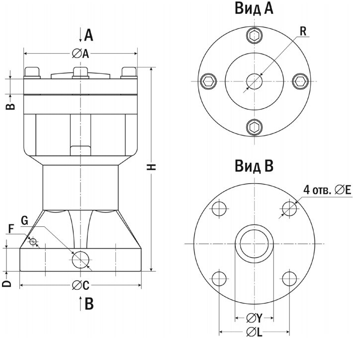 Габаритные размеры ПВО