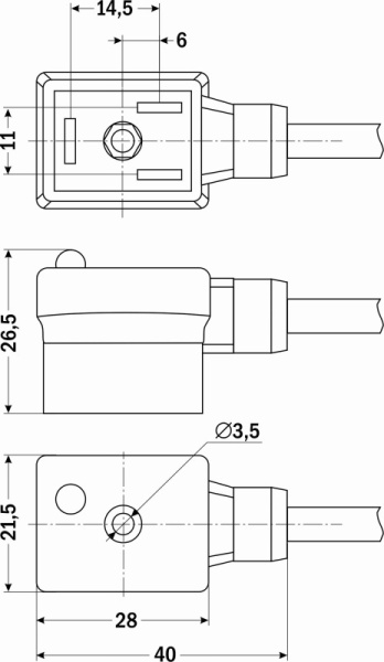 SB213-L - DIN-коннектор с индикацией напряжения 