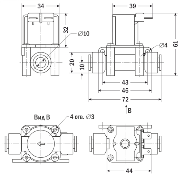 Клапан нормально закрытый YCWS10-19GPL 